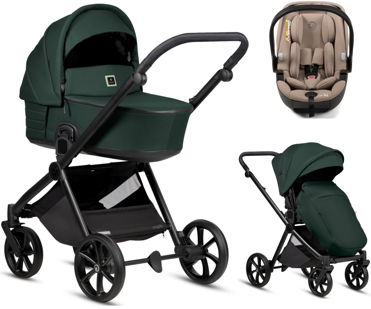 Детская коляска Tutis Mio 3 Plus Essential New 3 в 1 с автокреслом Beno Beige 1622240 Pacific Green