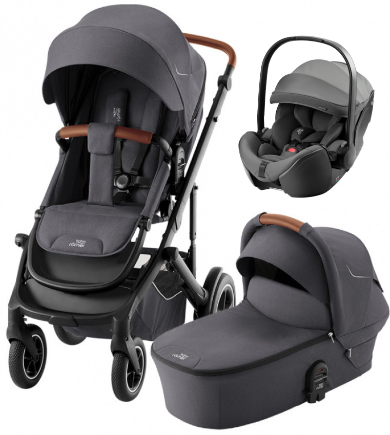 Коляска 3 в 1 Britax Roemer Smile 5Z и автокресло Baby-Safe PRO Style Mineral Grey Midnight Grey