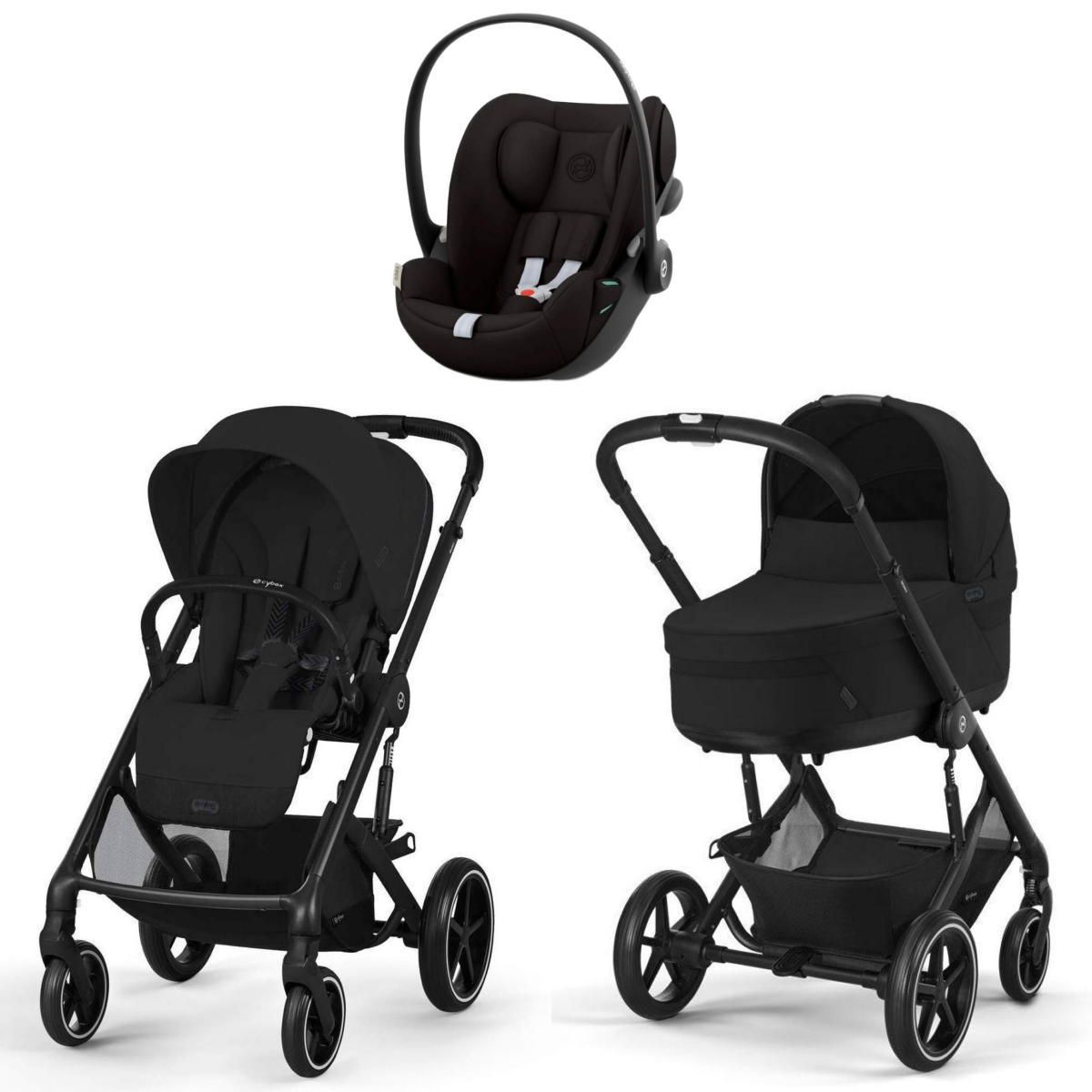 Коляска Cybex Balios S Lux BLK 2025 Cloud G i-Size Magic Black 3 в 1 Moon Black с дождевиками
