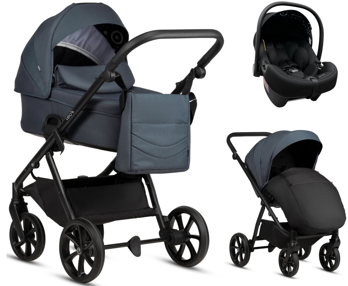 Детская коляска Tutis Leo 3 Plus 3 в 1 с автокреслом Elo Lux EduSky Black 1582211 India Ink