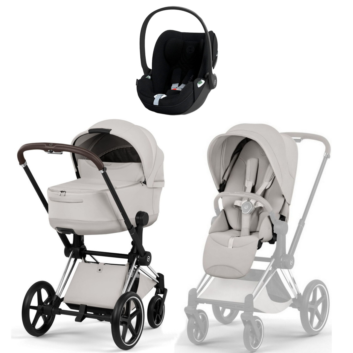 Коляска Cybex Priam V Chrome Style Cloud T Sepia Black Plus 3 в 1 City Grey