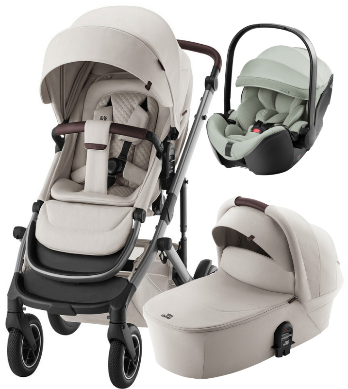 Коляска 3 в 1 Britax Roemer Smile 5Z LUX и автокресло Baby-Safe Pro Style Sage green Soft Taupe