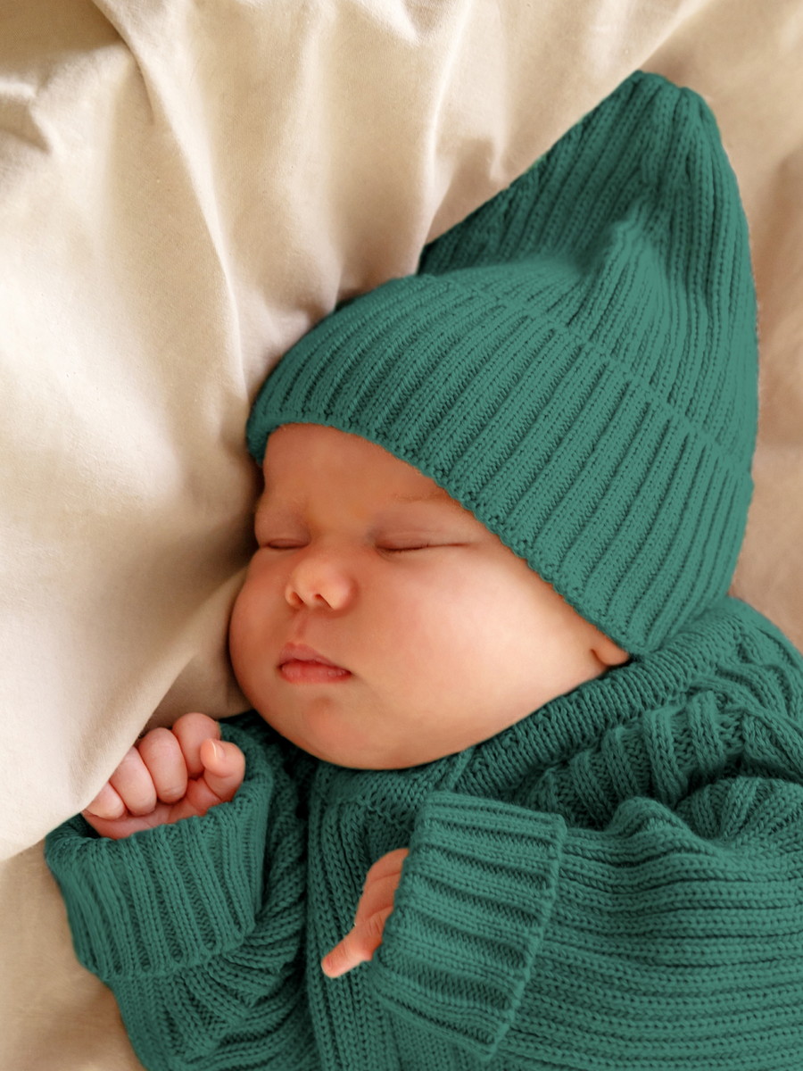 Шапочка вязаная AmaroBaby Pure Love Tot, демисезонная ЧЗ зеленый 42