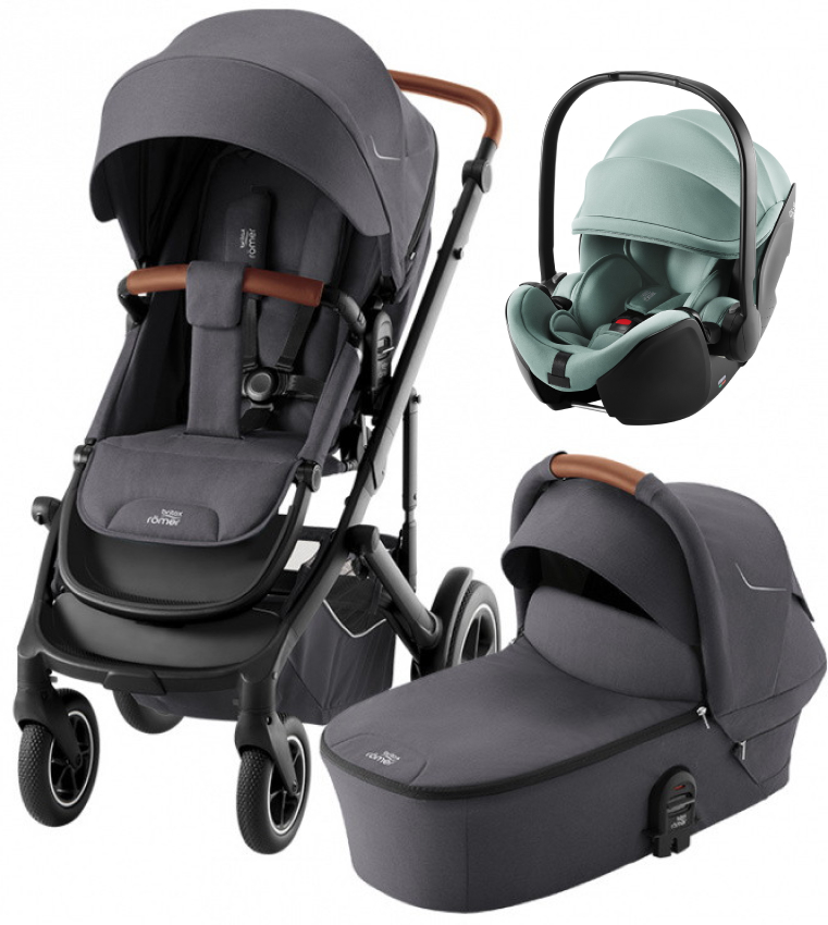 Коляска 3 в 1 Britax Roemer Smile 5Z и автокресло Baby-Safe Pro Jade Green Midnight Grey