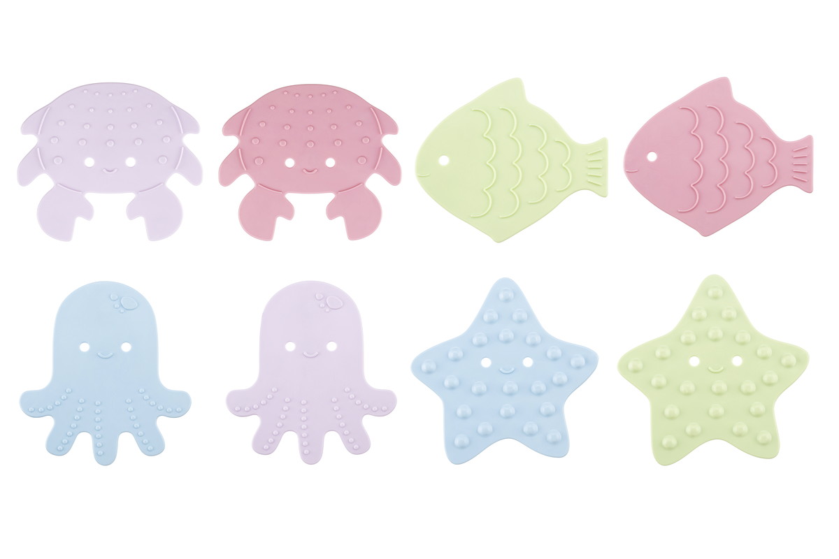 Антискользящие мини-коврики Roxy-Kids Sea Animals 8 шт RBM-008-SA пастель