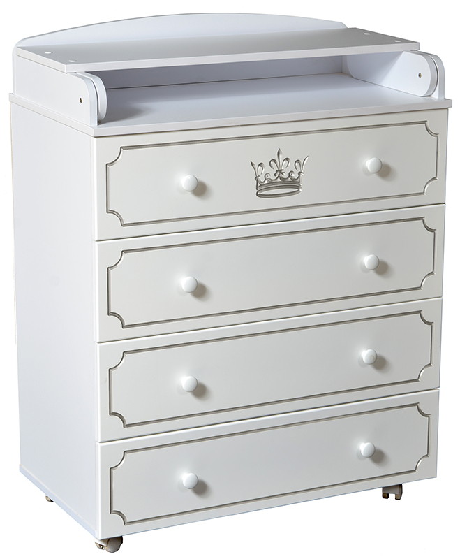 Детский пеленальный комод Кедр Victoria Crown МДФ 80/4 белый