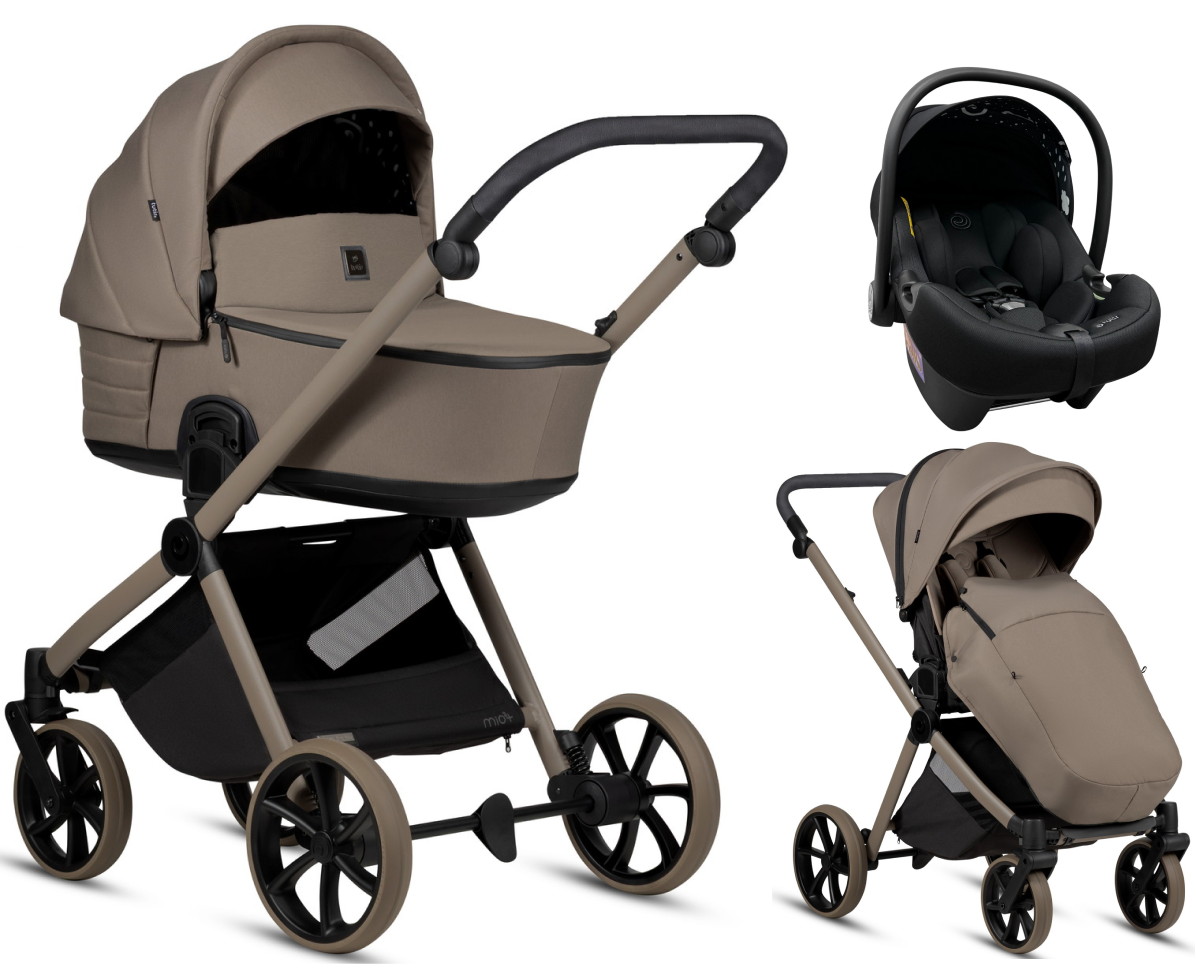 Детская коляска Tutis Mio 3 Plus Essential New 3 в 1 с автокреслом Elo Lux EduSky Black 1622078 Taupe Deep