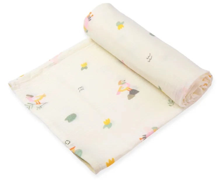 Пелёнка муслиновая Buba Kids, 115х115 см BKMUSSW28 Утка-мандаринка