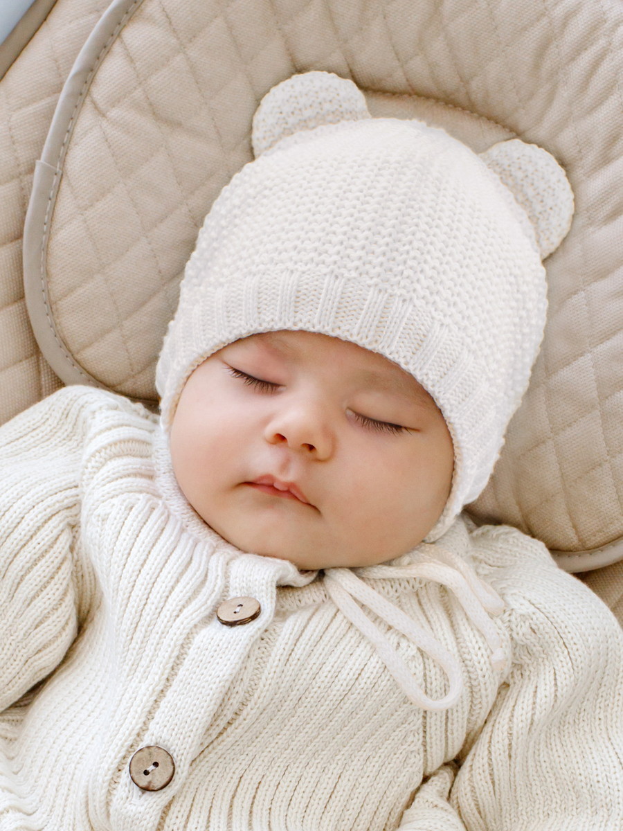 Шапка вязаная AmaroBaby Pure Love Teddy демисезонная молочный 38