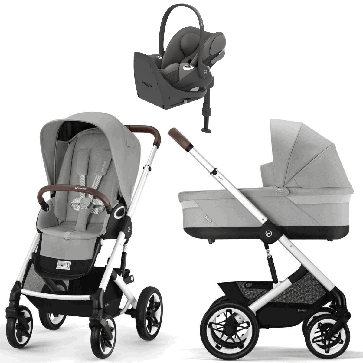 Коляска Cybex Talos S Lux SLV complete Cloud T Mirage Grey Base T 4 в 1 Stone Grey с дождевиками