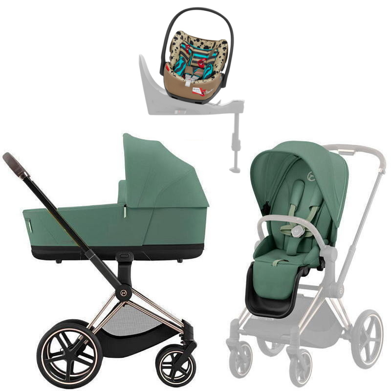 Коляска Cybex Priam IV Rosegold complete Cloud T One Love Base T 4 в 1 Leaf Green