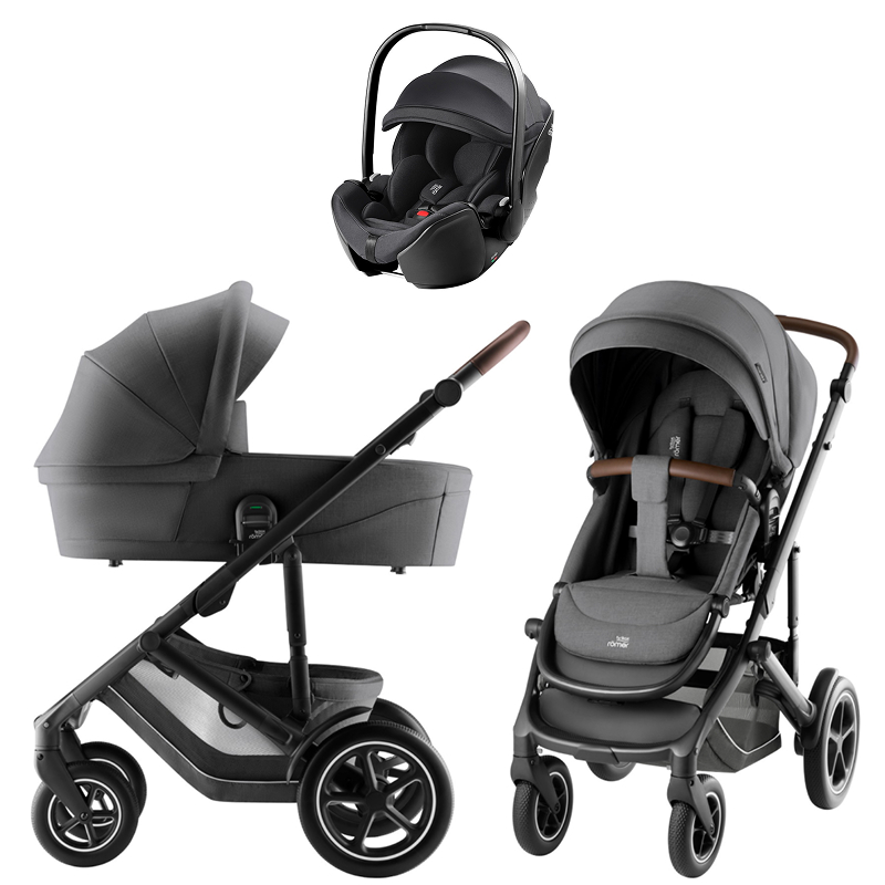 Коляска 3 в 1 Britax Roemer Smile 5Z Style и автокресло Baby-Safe Pro Classic Deep Black Mineral Grey