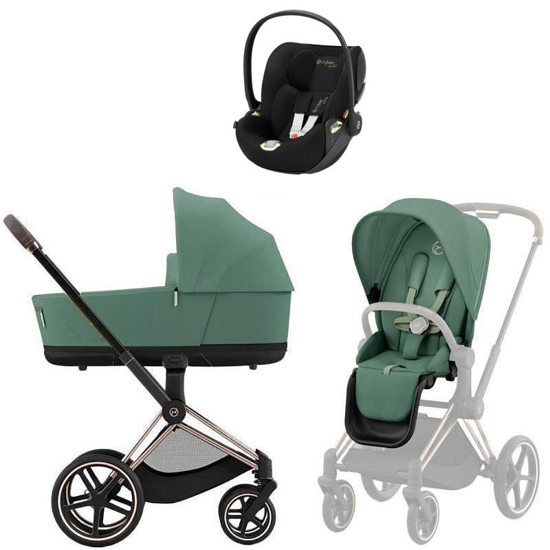 Коляска Cybex Priam IV Rosegold complete Cloud T Jeremy Scott Wings 3 в 1 Leaf Green