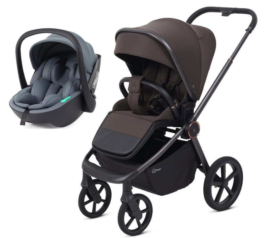 Детская прогулочная коляска Rant Flex Color с автокреслом Miro Graphite Shine Brown