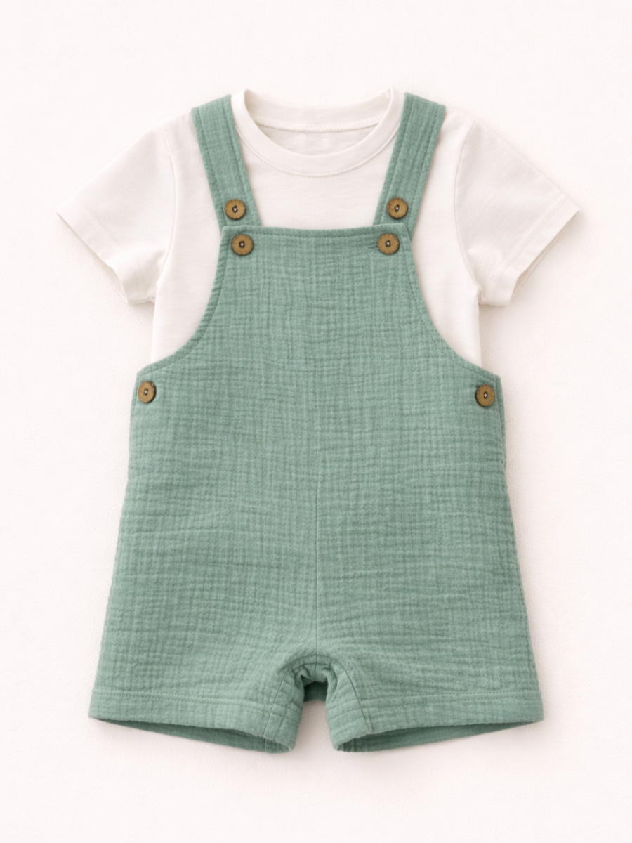 Футболка и песочник Little Star 265005 (ЧЗ-мз) зеленый/белый 68