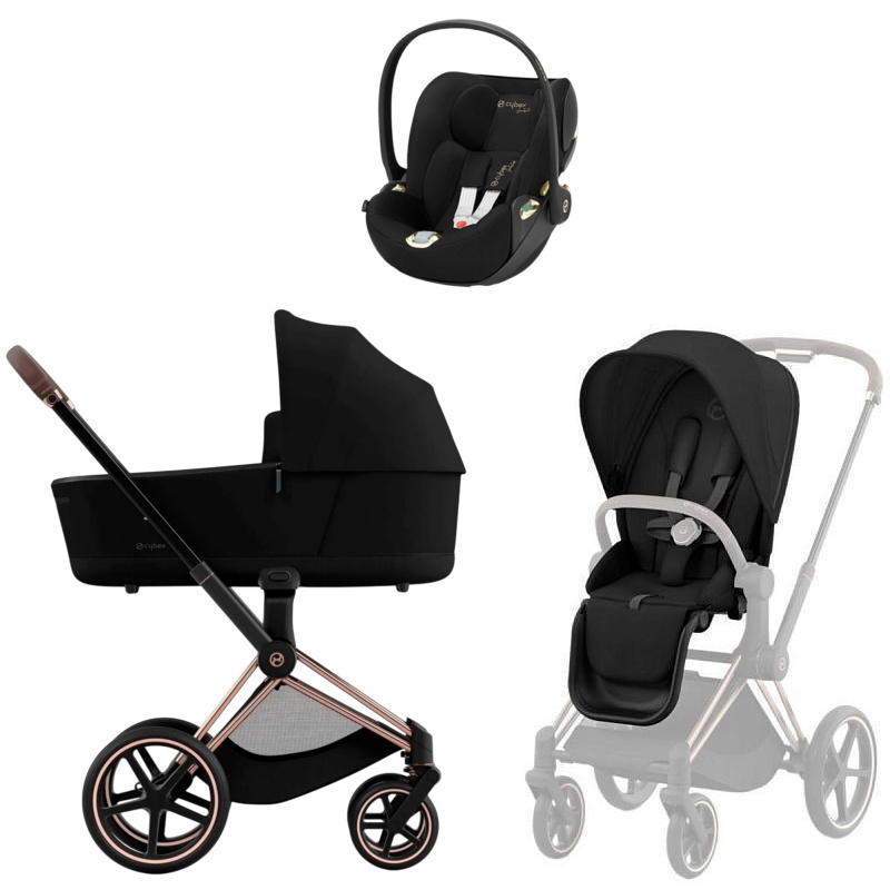 Коляска Cybex Priam IV Rosegold complete Cloud T Jeremy Scott Wings 3 в 1 Sepia Black
