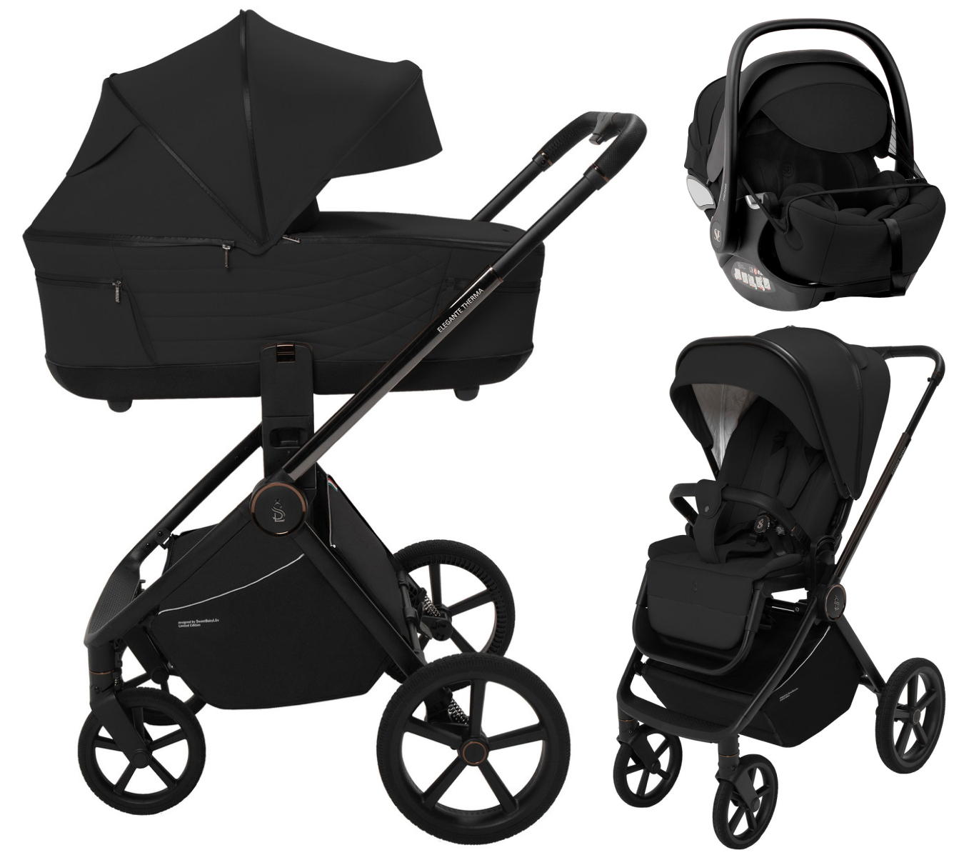 Коляска 3 в 1 Sweet Baby SBL Elegante Therma + автокресло Premier Black Black