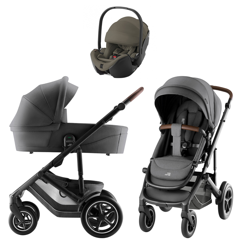 Коляска 3 в 1 Britax Roemer Smile 5Z Style и автокресло Baby-Safe PRO LUX Urban Olive Mineral Grey
