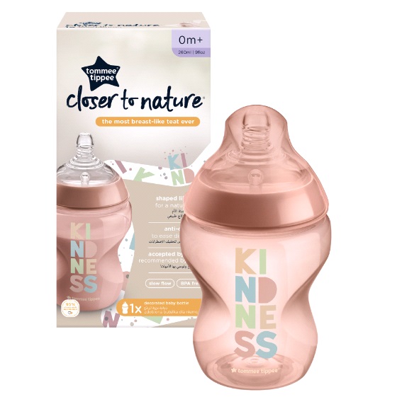 Бутылочка для кормления Tommee Tippee Closer to nature, 260 мл., 0+, TT0033 TT0033 розовый