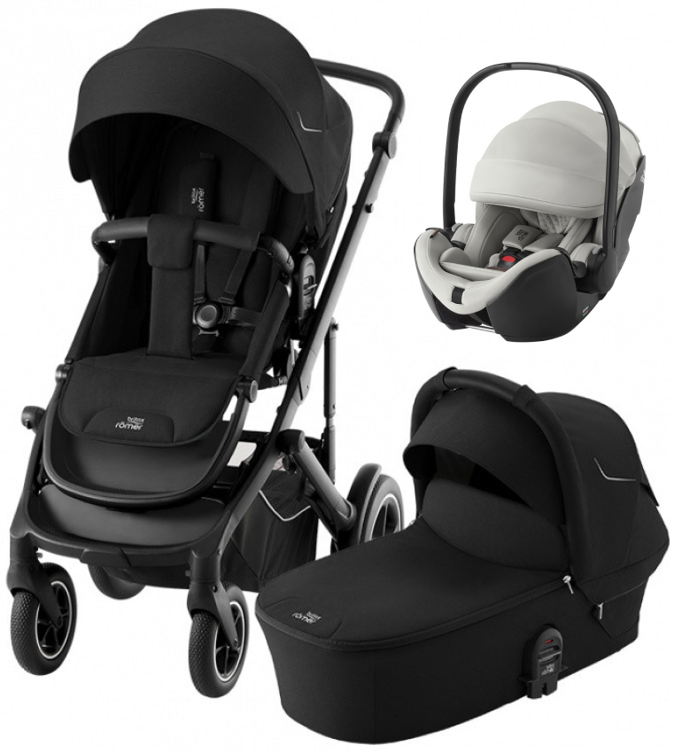 Коляска 3 в 1 Britax Roemer Smile 5Z и автокресло Baby-Safe PRO LUX Linen Grey Space Black