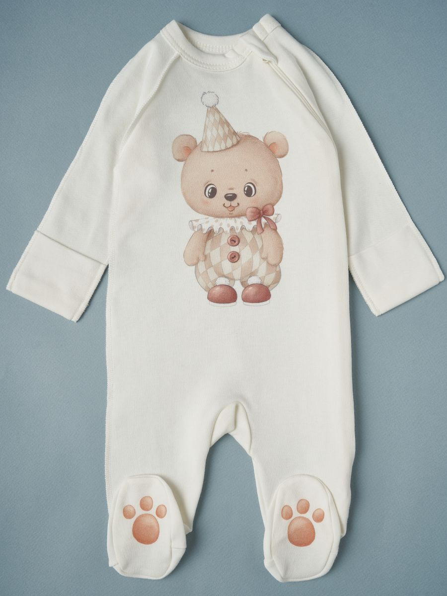 Комбинезон на молнии Little Star Мишка-Циркач 0208 (ЧЗ-мз) крем 62