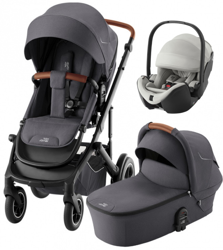 Коляска 3 в 1 Britax Roemer Smile 5Z и автокресло Baby-Safe PRO LUX Linen Grey Midnight Grey