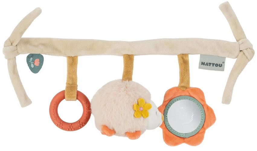 Игрушка мягкая Nattou Soft toy Mila Zoë Lana Корова, Ёжик, Кот на завязках 266154