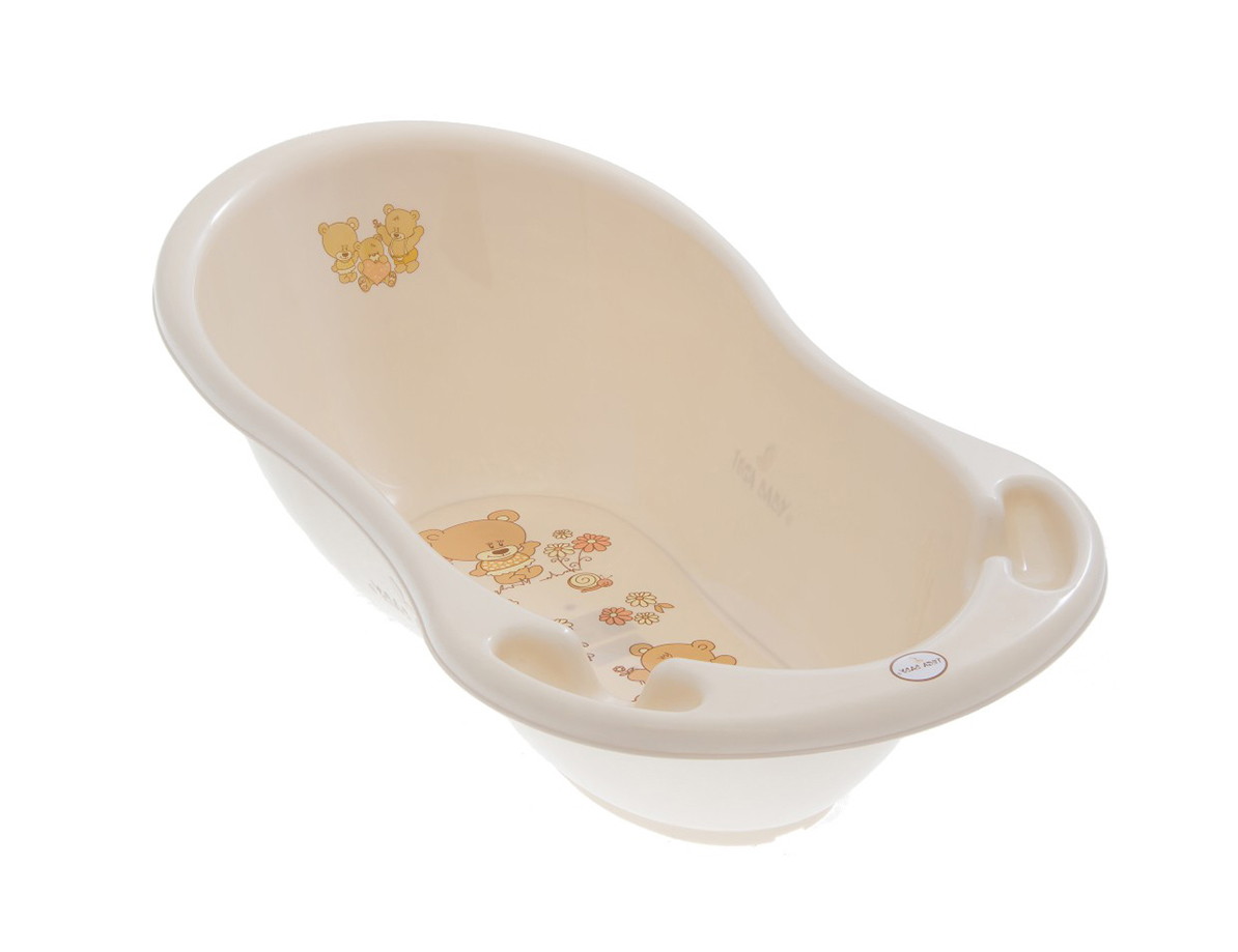 Детская ванна Tega Baby Teddy (Мишка) со сливом 86 см MS-004 ODPLYW-119  бежевый