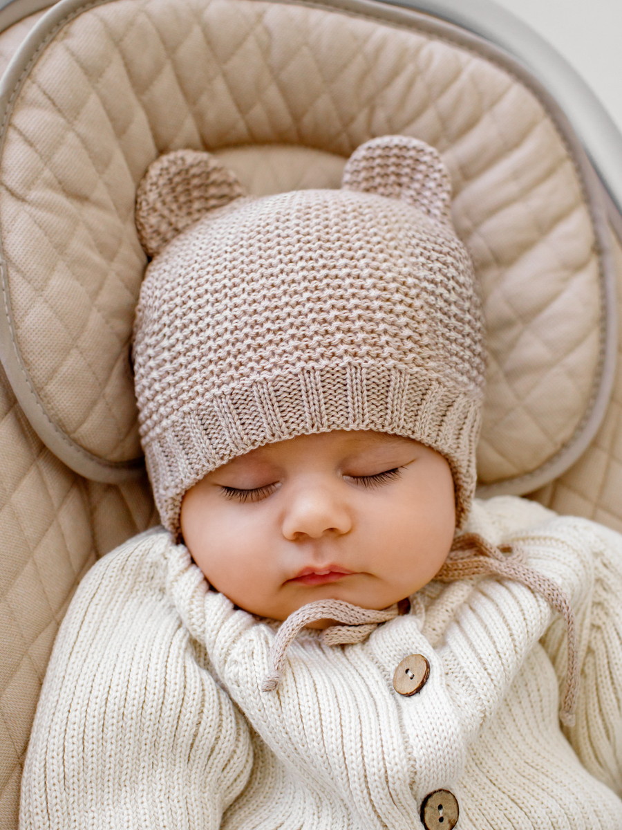 Шапка вязаная AmaroBaby Pure Love Teddy демисезонная бежевый 40