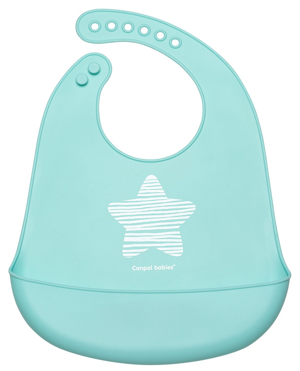Нагрудник Canpol babies Pastel силиконовый с карманом 74/024 голубой