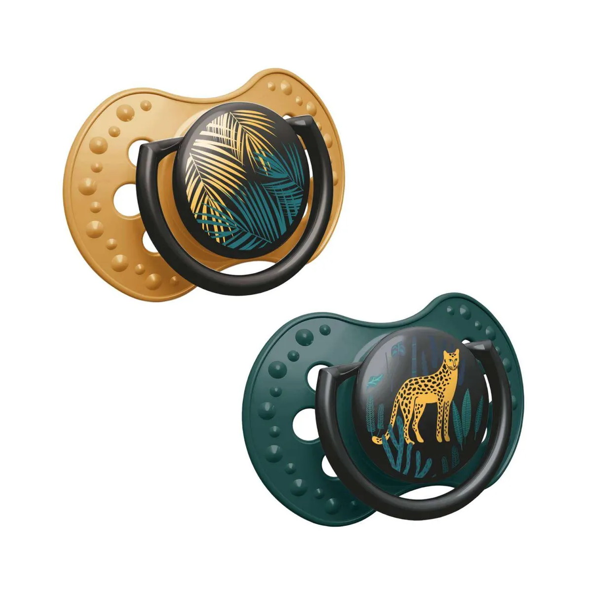 Пустышка динамическая Lovi Jungle Vibes силиконовая 2 шт 6-18 мес 22/903 желто-зеленый