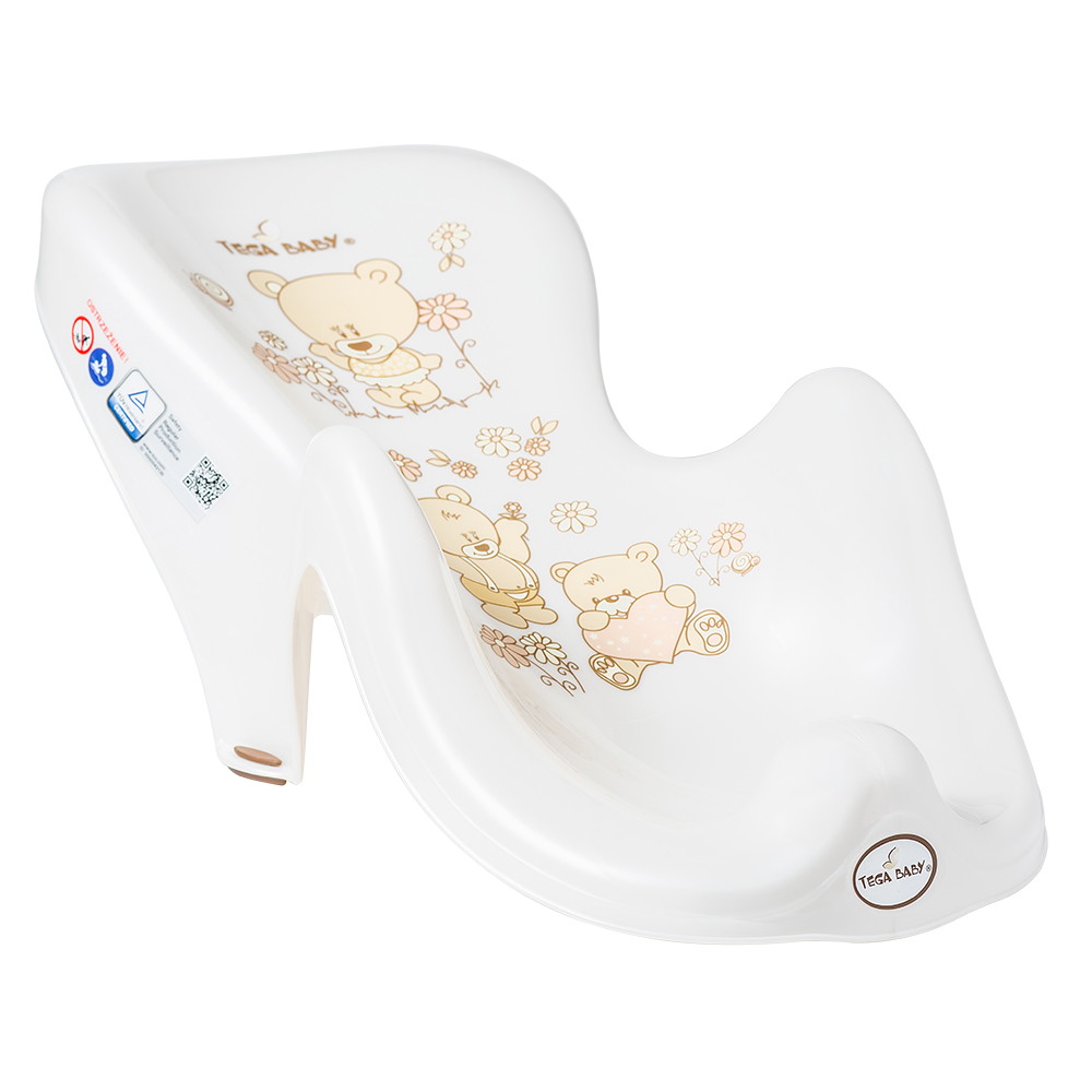 Горка для купания Tega Baby Teddy (Мишка) антискользящая MS-003 NOWY-118 белый жемчуг