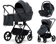 Детская коляска Rant Teo Soft 3 в 1 с автокреслом Evomax Black Graphite