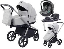 Детская коляска Rant Flex Therm Soft 4 в 1 с автокреслом Miro Olive и базой Stone Grey