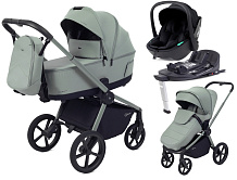 Детская коляска Rant Flex Therm Soft 4 в 1 с автокреслом Miro Black и база Forest Green