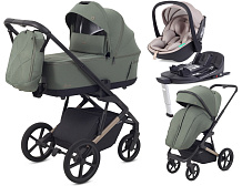 Детская коляска Rant Garda 4 в 1 с автокреслом Miro Beige и базой Olive