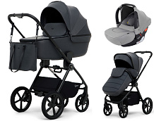 Детская коляска Rant Teo Soft 3 в 1 с автокреслом Cruise Grey Graphite