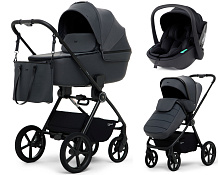 Детская коляска Rant Teo Soft 3 в 1 с автокреслом Miro Black Graphite