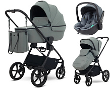 Детская коляска Rant Teo Soft 3 в 1 с автокреслом Miro Graphite Olive