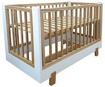Детская кроватка Фабрика Облаков Onlybaby Scandi маятник продольный молочный, дерево