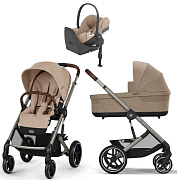 Коляска Cybex Balios S Lux TPE complete Cloud T Cozy Beige Plus Base T 4 в 1 Almond Beige с дождевиками