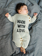 Комбинезон вязаный AmaroBaby Pure Love Made демисезонный молочный 62