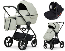 Детская коляска Rant Teo Soft 3 в 1 с автокреслом Cruise Black Sage