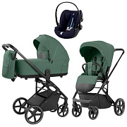 Коляска Carrello Alfa CRL-6522 2025 Cybex Cloud G i-Size Ocean Blue Plus 3 в 1 Meadow Green