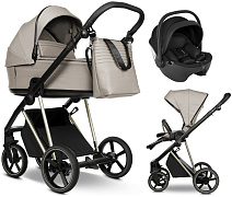 Детская коляска Roan Sol Vintage Luxury 2.0 3 в 1 с автокреслом Pituso Baesa Pro Black VIN 06/HZ Hazel/Champagne/руч.Black