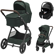 Коляска детская Maxi-Cosi Oxford Plus 3 в 1 с автокреслом Pebble 360 Pro Twillic Black 1978403110 Twillic Green/Зеленый