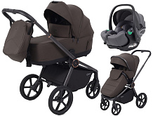 Детская коляска Rant Flex Therm Soft 3 в 1 с автокреслом Evomax Grey Shine Brown