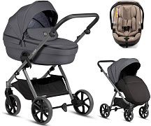 Детская коляска Tutis Uno 6 Plus Essential collection 3 в 1 с автокреслом Beno Beige 1602169 Antracite с сумкой