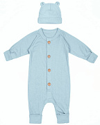 Комбинезон AmaroBaby Fashion с шапочкой голубой 62