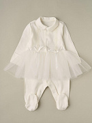 Комбинезон с юбочкой Little Star Бантики хлопок интерлок 3373 (ЧЗ-нз) крем 56